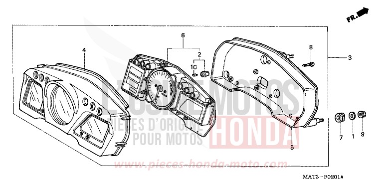 METER (1/2/3/4) for Super Blackbird CANDY BLAZING RED (R195) from 2002